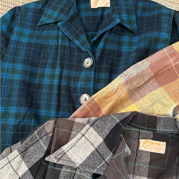 Pendleton Lot of 4 Vintage 49ers Shackets Blue, Yellow, black, Red - Picture 5 of 5